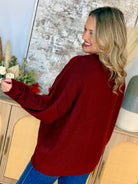 The Everyday Cozy Sweater - Cabernet-140 Sweaters-zenana-The Lovely Closet, Women's Fashion Boutique in Alexandria, KY