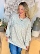 The Everyday Cozy Sweater - Lt. Heather Grey-140 Sweaters-zenana-The Lovely Closet, Women's Fashion Boutique in Alexandria, KY