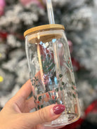 Holiday Greenery Glass Can w/ Straw & Lid-310 Gift-Sweet Water Decor-The Lovely Closet, Women's Fashion Boutique in Alexandria, KY