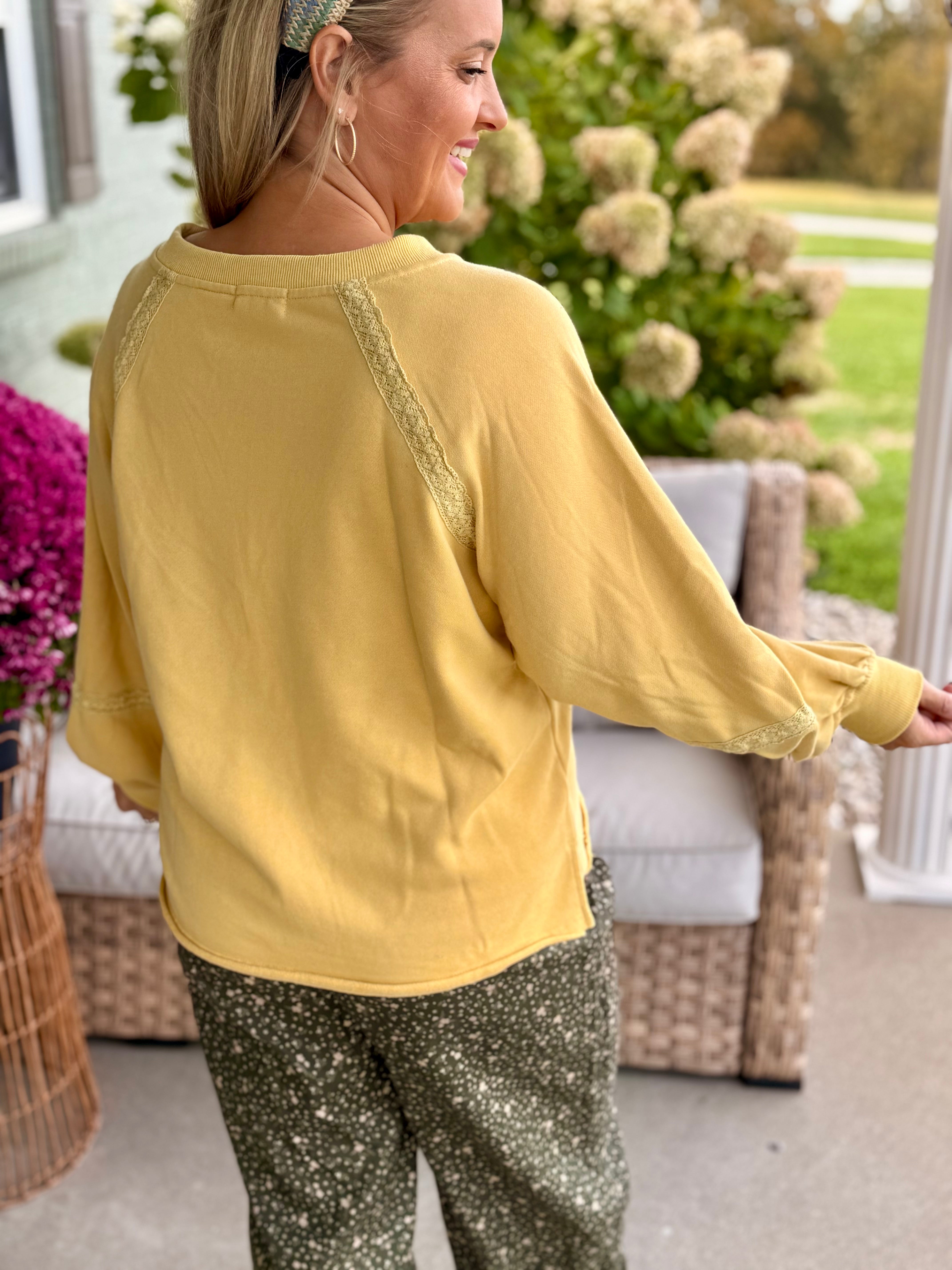 FINAL SALE - Marigold Fields Pullover-150 Sweatshirts-Anniewear-The Lovely Closet, Women's Fashion Boutique in Alexandria, KY