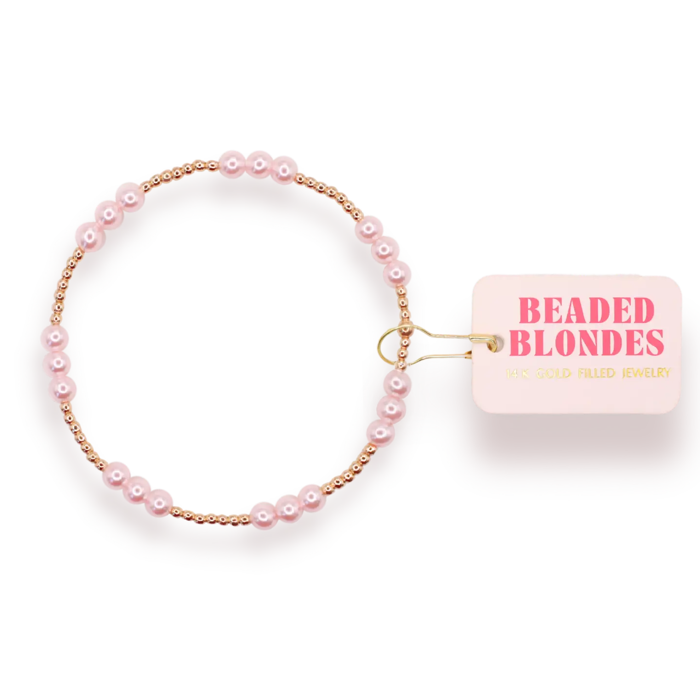 *Pre-Order*Pink ILY Gold EXT 7.25inch-bracelets-Beaded Blondes-The Lovely Closet, Women's Fashion Boutique in Alexandria, KY