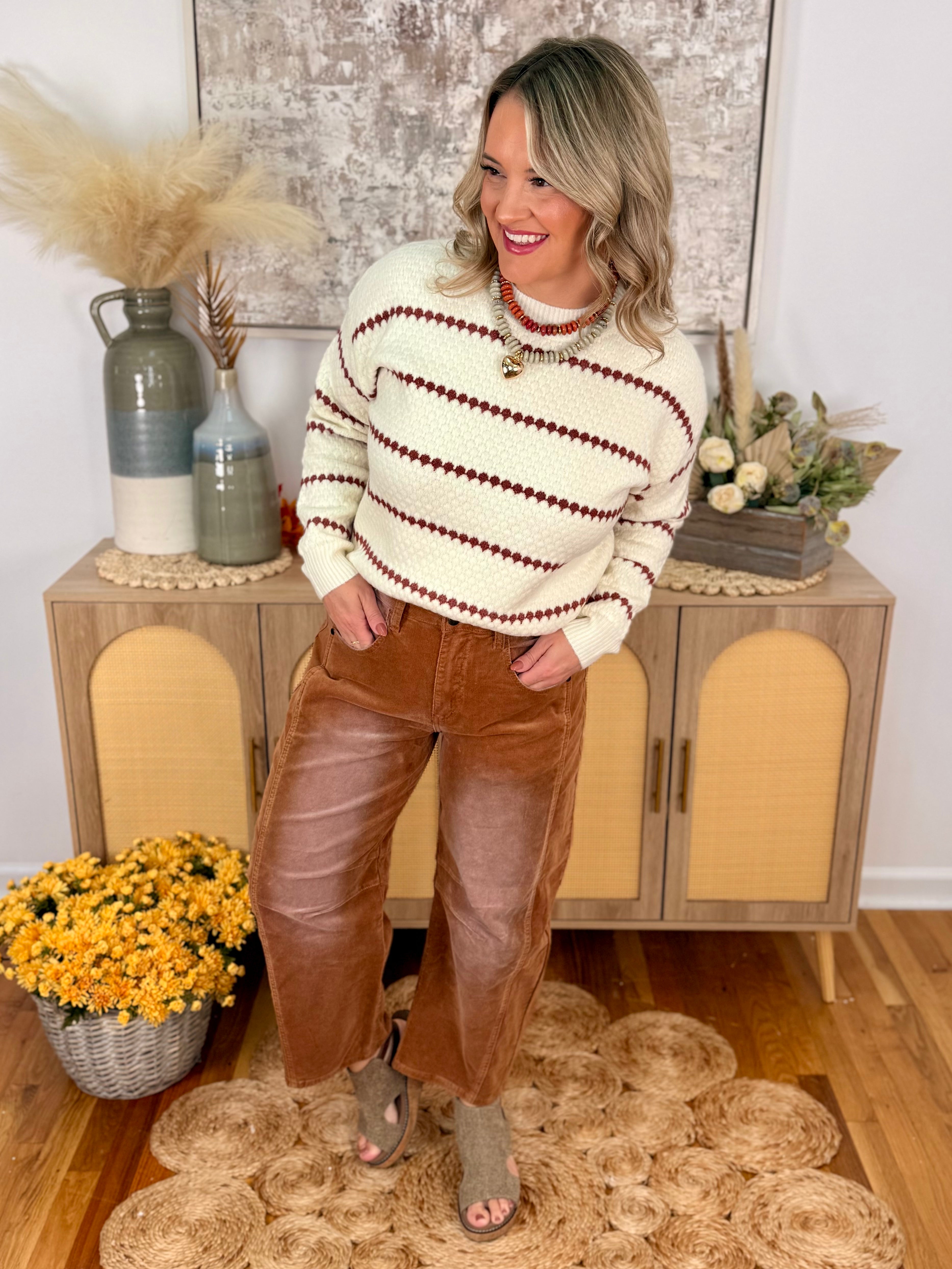 Autumn Favorite Corduroy Barrel Leg Pant-240 Pants-easel-The Lovely Closet, Women's Fashion Boutique in Alexandria, KY