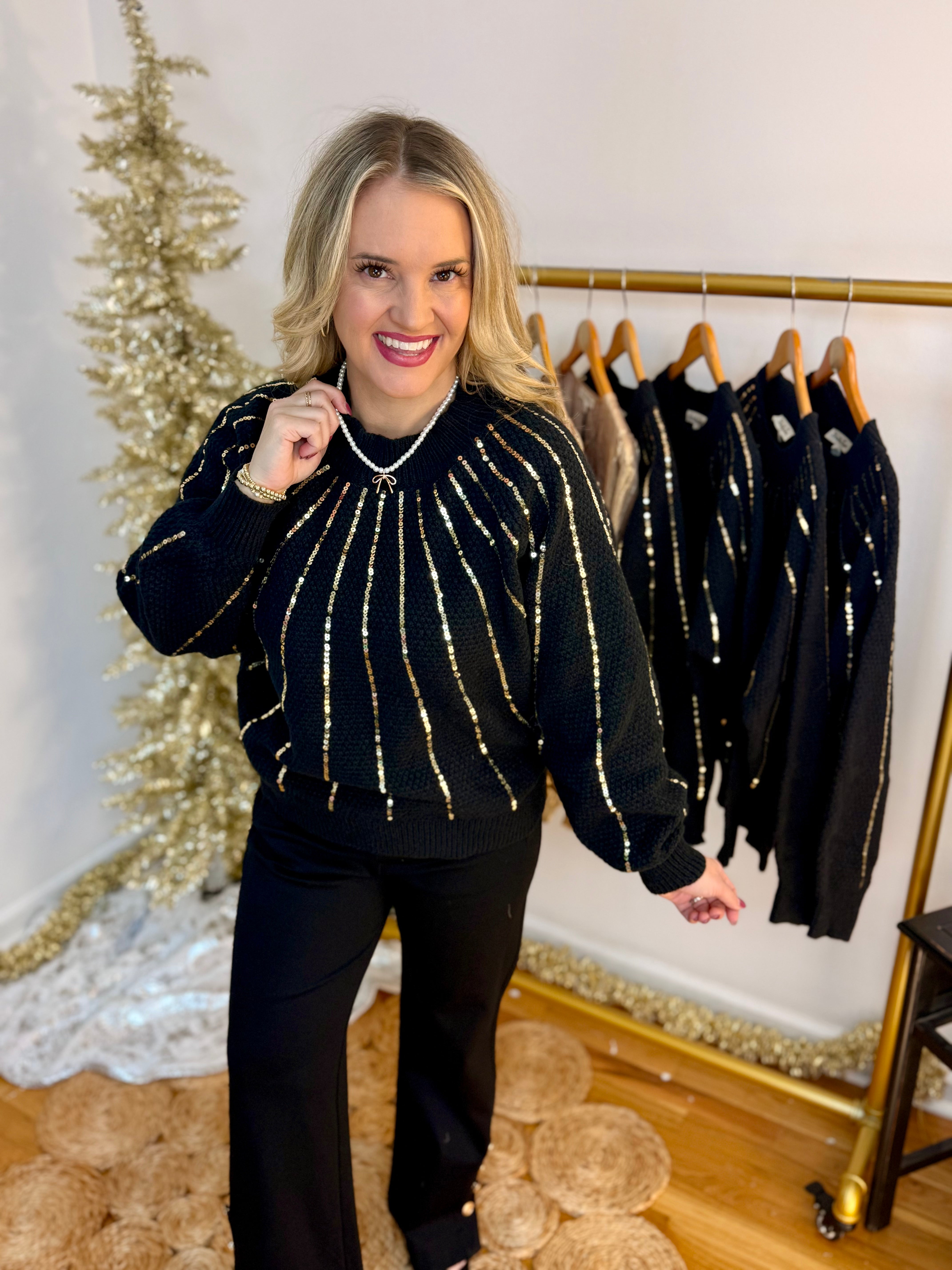 Midnight Shine Sweater-140 Sweaters-Vine & Love-The Lovely Closet, Women's Fashion Boutique in Alexandria, KY