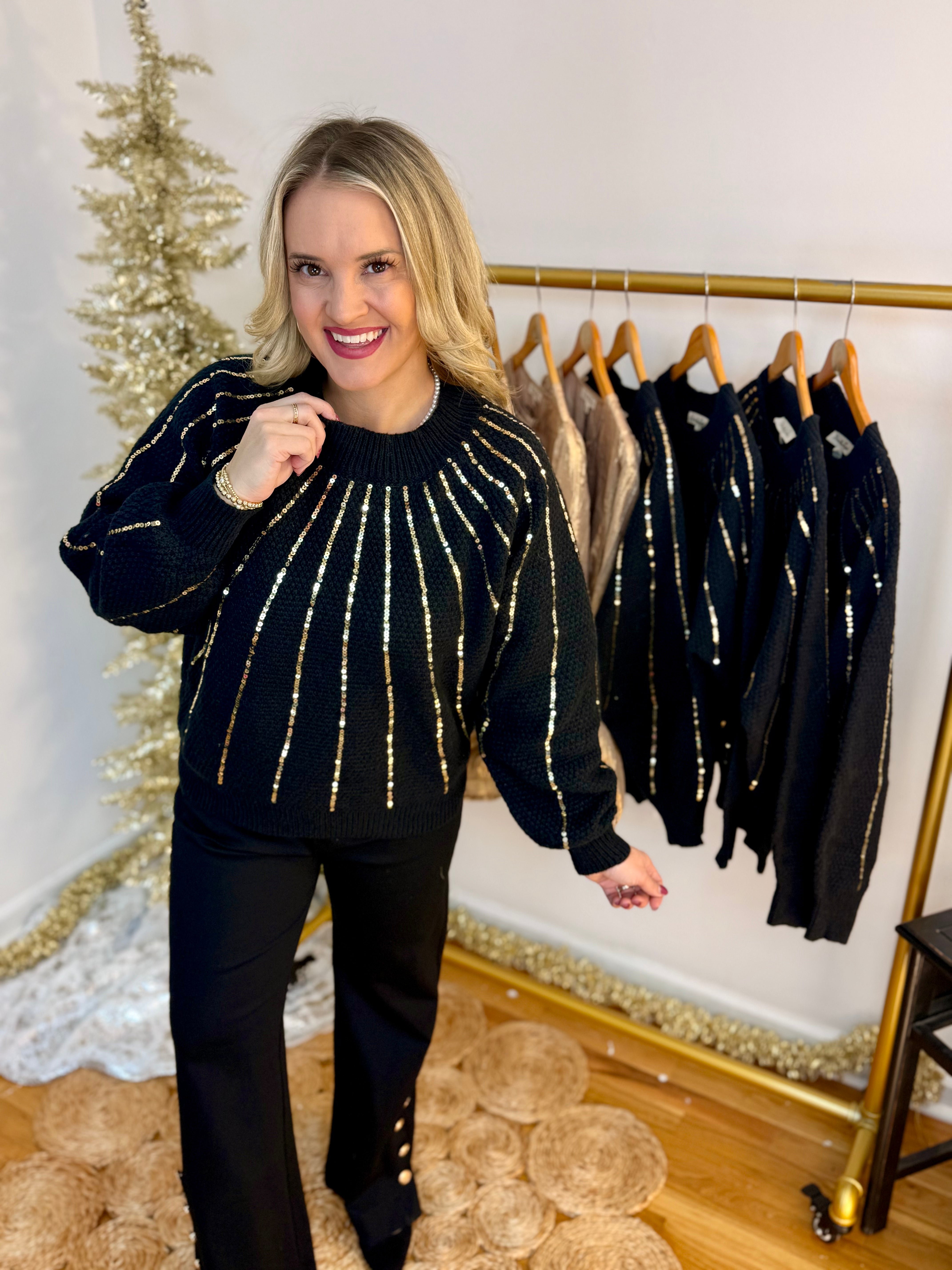 Midnight Shine Sweater-140 Sweaters-Vine & Love-The Lovely Closet, Women's Fashion Boutique in Alexandria, KY