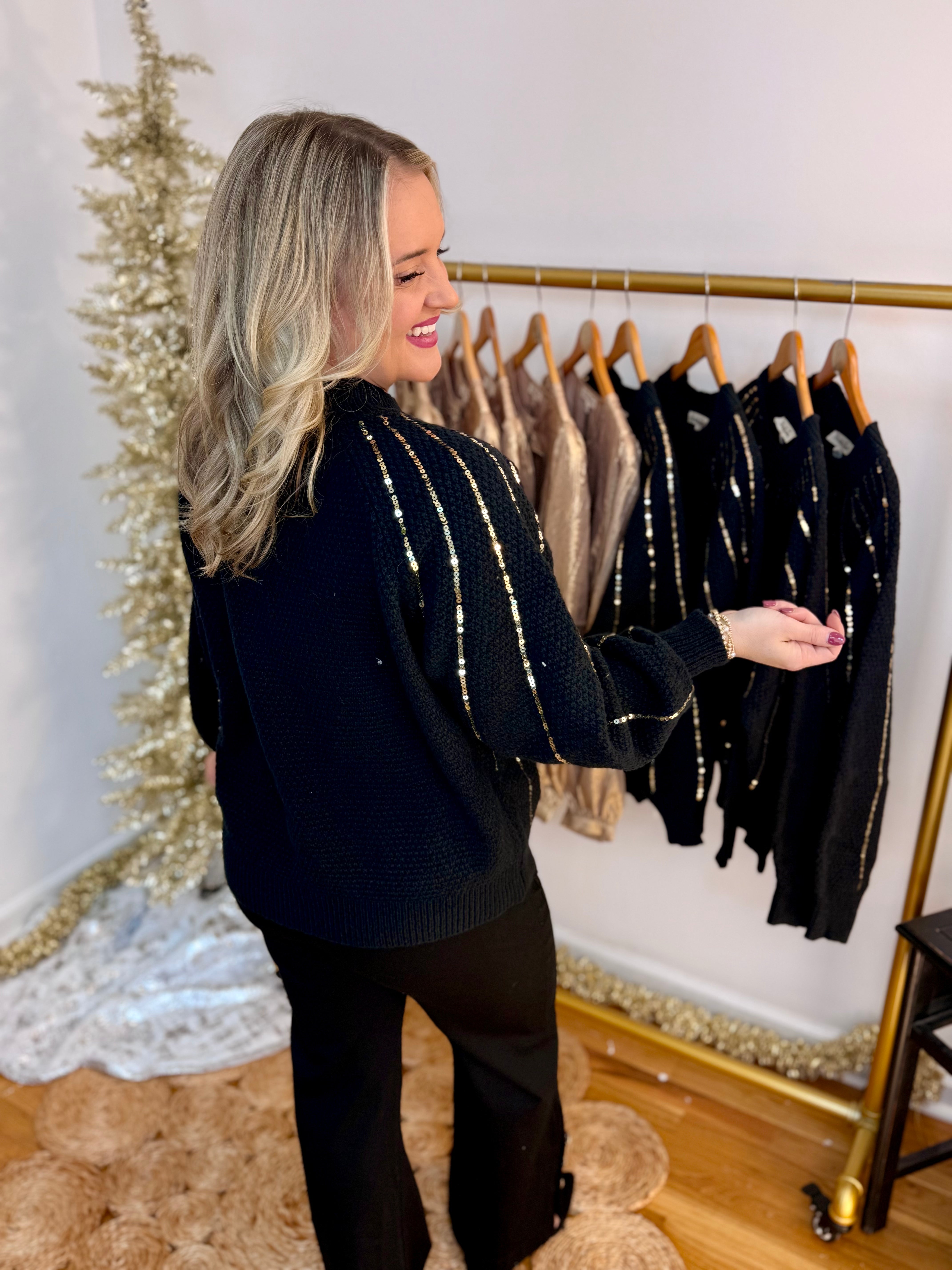 Midnight Shine Sweater-140 Sweaters-Vine & Love-The Lovely Closet, Women's Fashion Boutique in Alexandria, KY