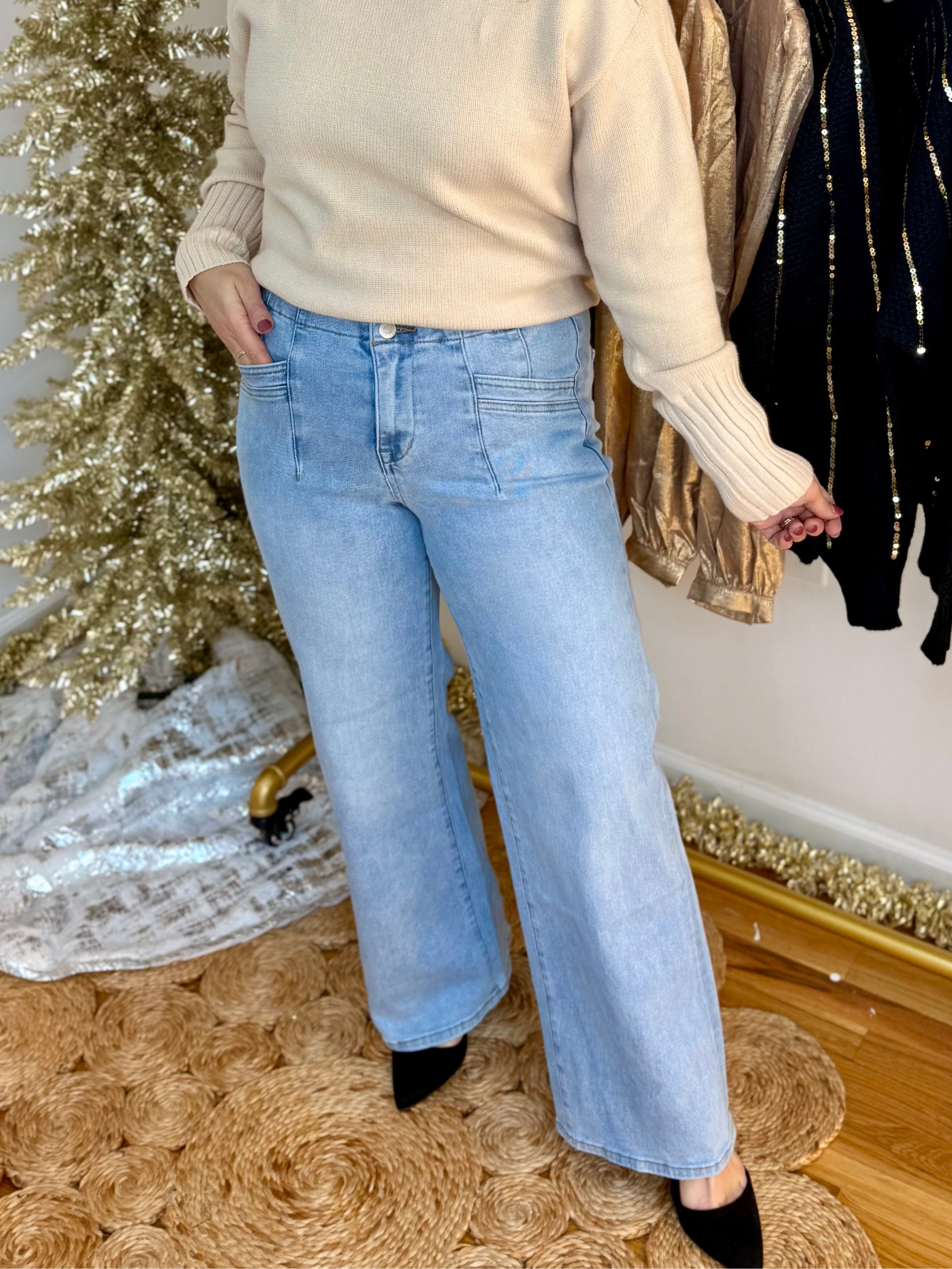 Mica High Rise Wide Leg Jeans-210 Jeans-Mica Denim-The Lovely Closet, Women's Fashion Boutique in Alexandria, KY