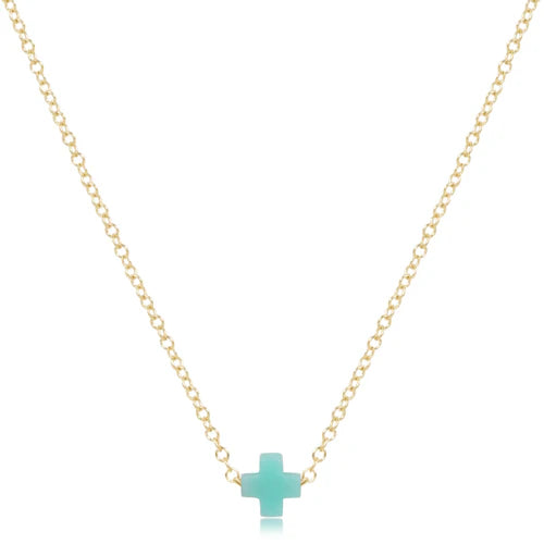 16” Necklace Gold - Signature Cross Small-260 eNewton-The Lovely Closet-The Lovely Closet, Women's Fashion Boutique in Alexandria, KY