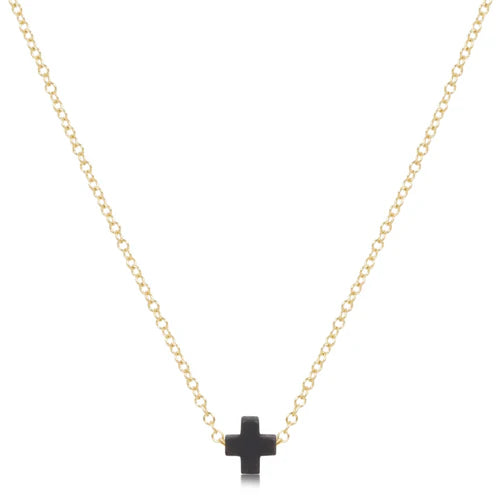 16” Necklace Gold - Signature Cross Small-260 eNewton-The Lovely Closet-The Lovely Closet, Women's Fashion Boutique in Alexandria, KY