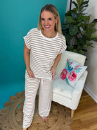 Relax and Repeat Short Sleeve Knit Top -Taupe-100 Short Sleeve Tops-Blu Pepper-The Lovely Closet, Women's Fashion Boutique in Alexandria, KY