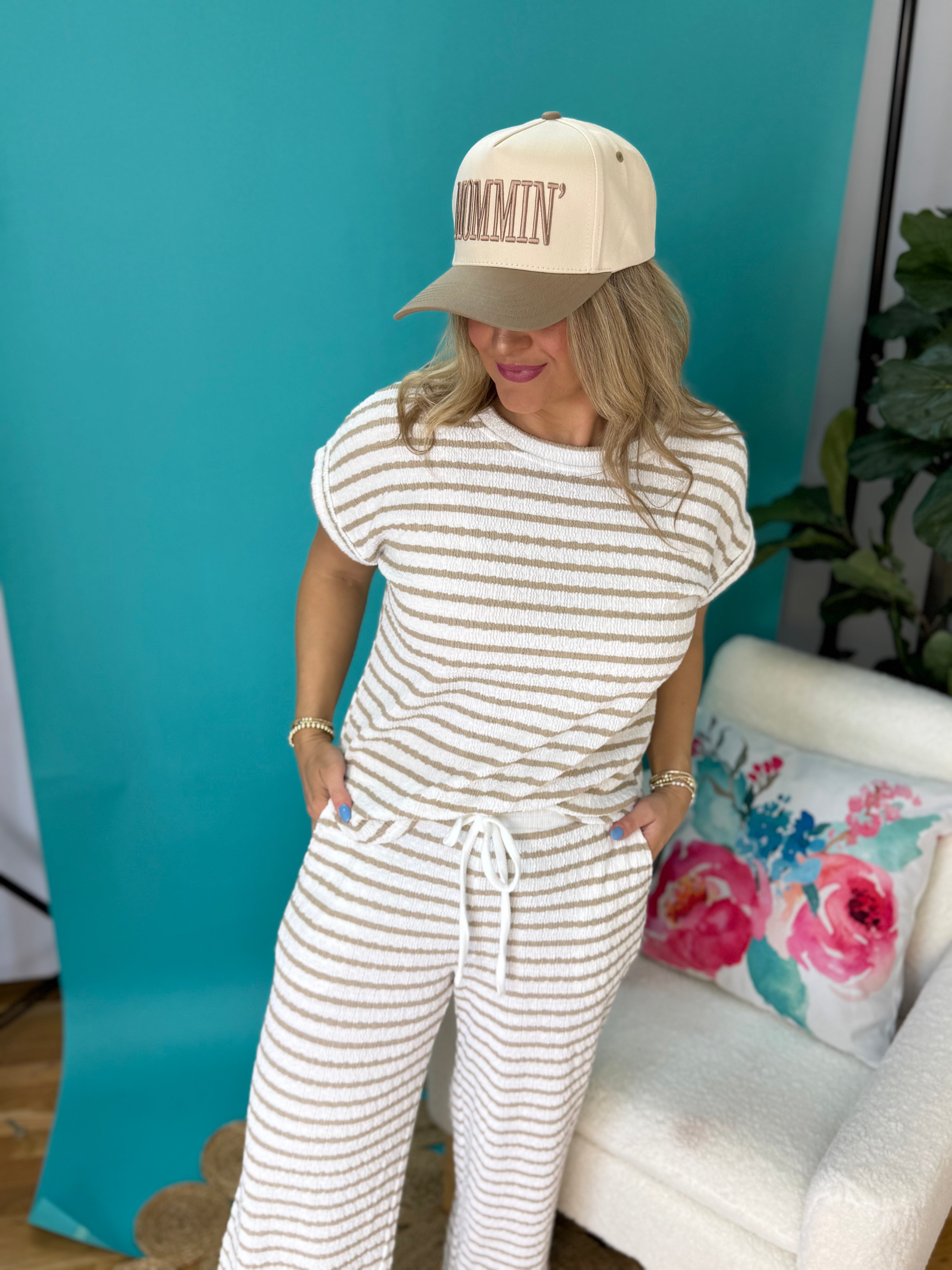 Relax and Repeat Short Sleeve Knit Top -Taupe-100 Short Sleeve Tops-Blu Pepper-The Lovely Closet, Women's Fashion Boutique in Alexandria, KY