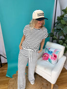 Relax and Repeat Short Sleeve Knit Top - Black-100 Short Sleeve Tops-Blu Pepper-The Lovely Closet, Women's Fashion Boutique in Alexandria, KY