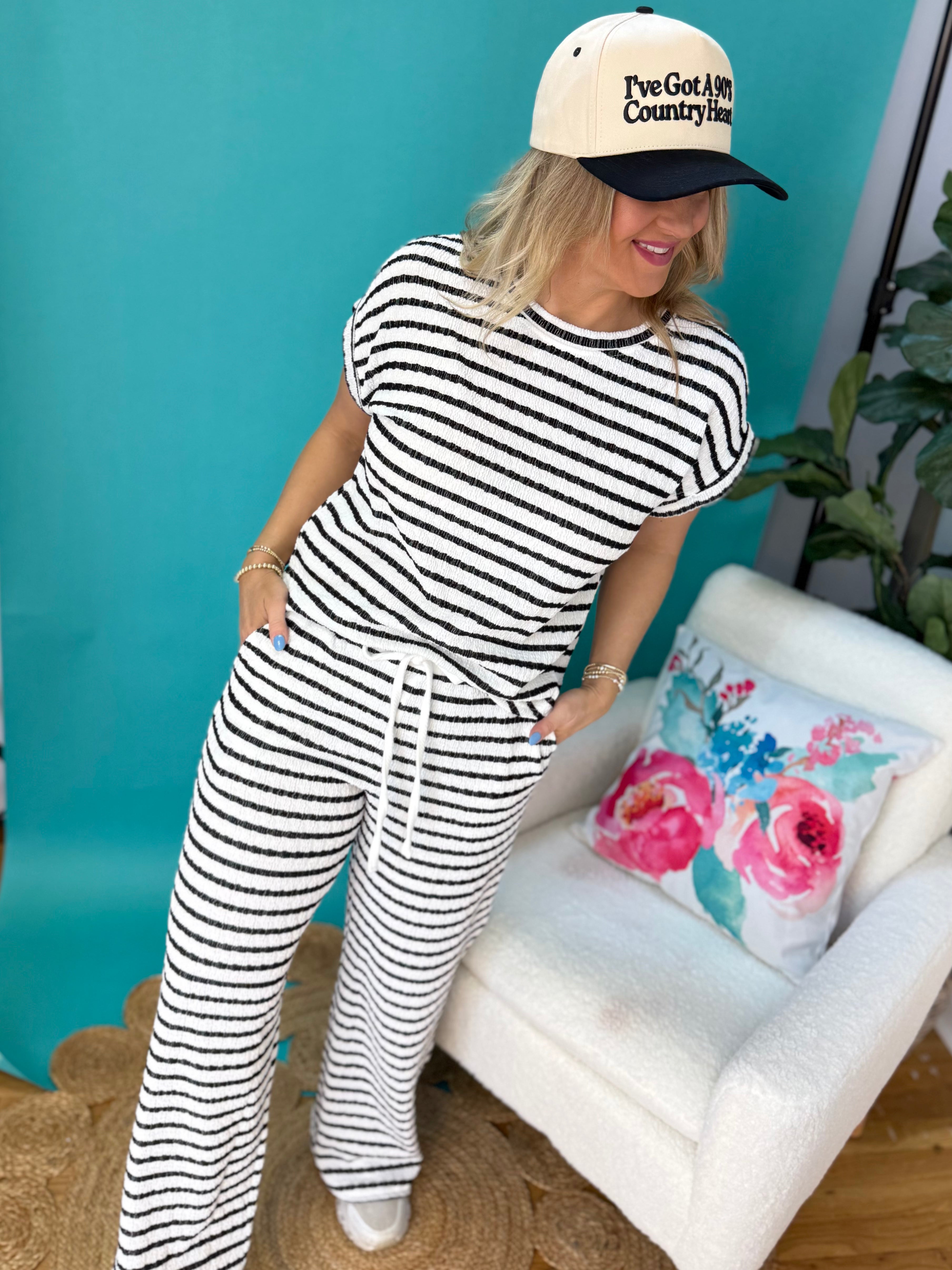 Relax and Repeat Wide Leg Lounge Pants - Black-240 Pants-Blu Pepper-The Lovely Closet, Women's Fashion Boutique in Alexandria, KY