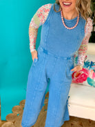 Blue Skies Sleeveless Jumpsuit-190 Rompers/Jumpsuits/Sets-easel-The Lovely Closet, Women's Fashion Boutique in Alexandria, KY