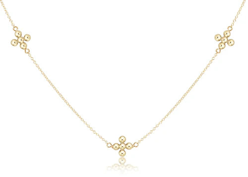 Choker Simplicity Chain Gold - Classic Beaded Signature Cross Gold-260 eNewton-enewton-The Lovely Closet, Women's Fashion Boutique in Alexandria, KY