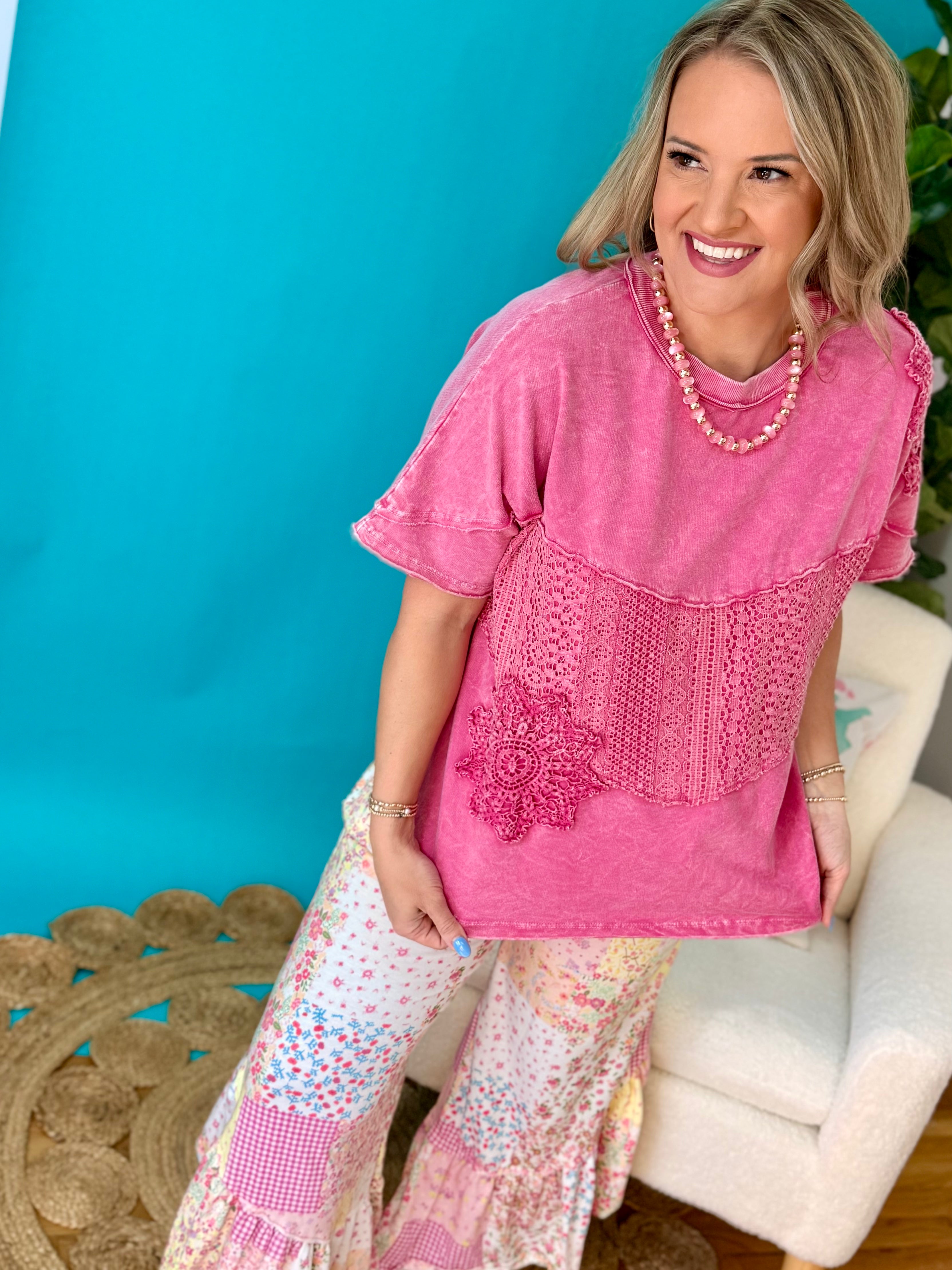 Casual & Cute Mineral Washed Top-100 Short Sleeve Tops-J.Her-The Lovely Closet, Women's Fashion Boutique in Alexandria, KY