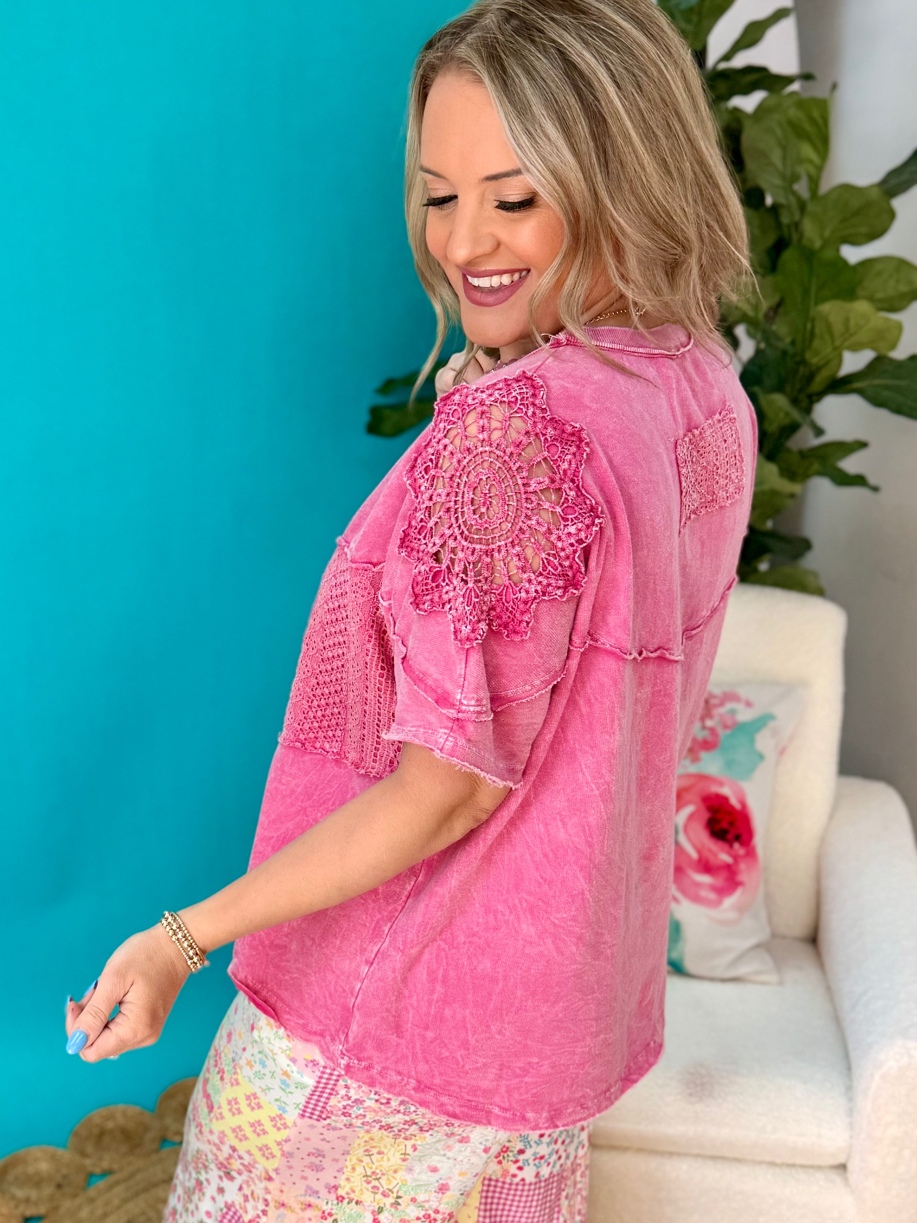 Casual & Cute Mineral Washed Top-100 Short Sleeve Tops-J.Her-The Lovely Closet, Women's Fashion Boutique in Alexandria, KY