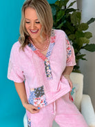 Cloud Nine Mineral Wash Henley Top-100 Short Sleeve Tops-J.Her-The Lovely Closet, Women's Fashion Boutique in Alexandria, KY