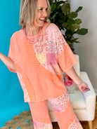 Too Comfy To Care Patchwork Top-100 Short Sleeve Tops-J.Her-The Lovely Closet, Women's Fashion Boutique in Alexandria, KY