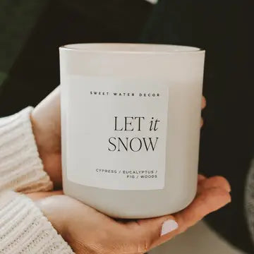 Let it Snow 15oz Soy Candle-310 Gift-Sweet Water Decor-The Lovely Closet, Women's Fashion Boutique in Alexandria, KY