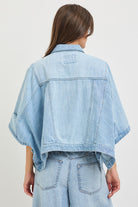 RISEN Denim Cape - Lt Wash-170 Jackets/Outerwear-Risen-The Lovely Closet, Women's Fashion Boutique in Alexandria, KY