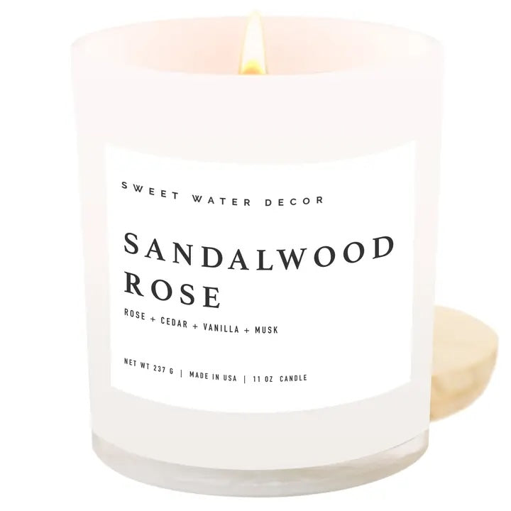Sandalwood Rose 11 oz Soy Candle-310 Gift-Sweet Water Decor-The Lovely Closet, Women's Fashion Boutique in Alexandria, KY