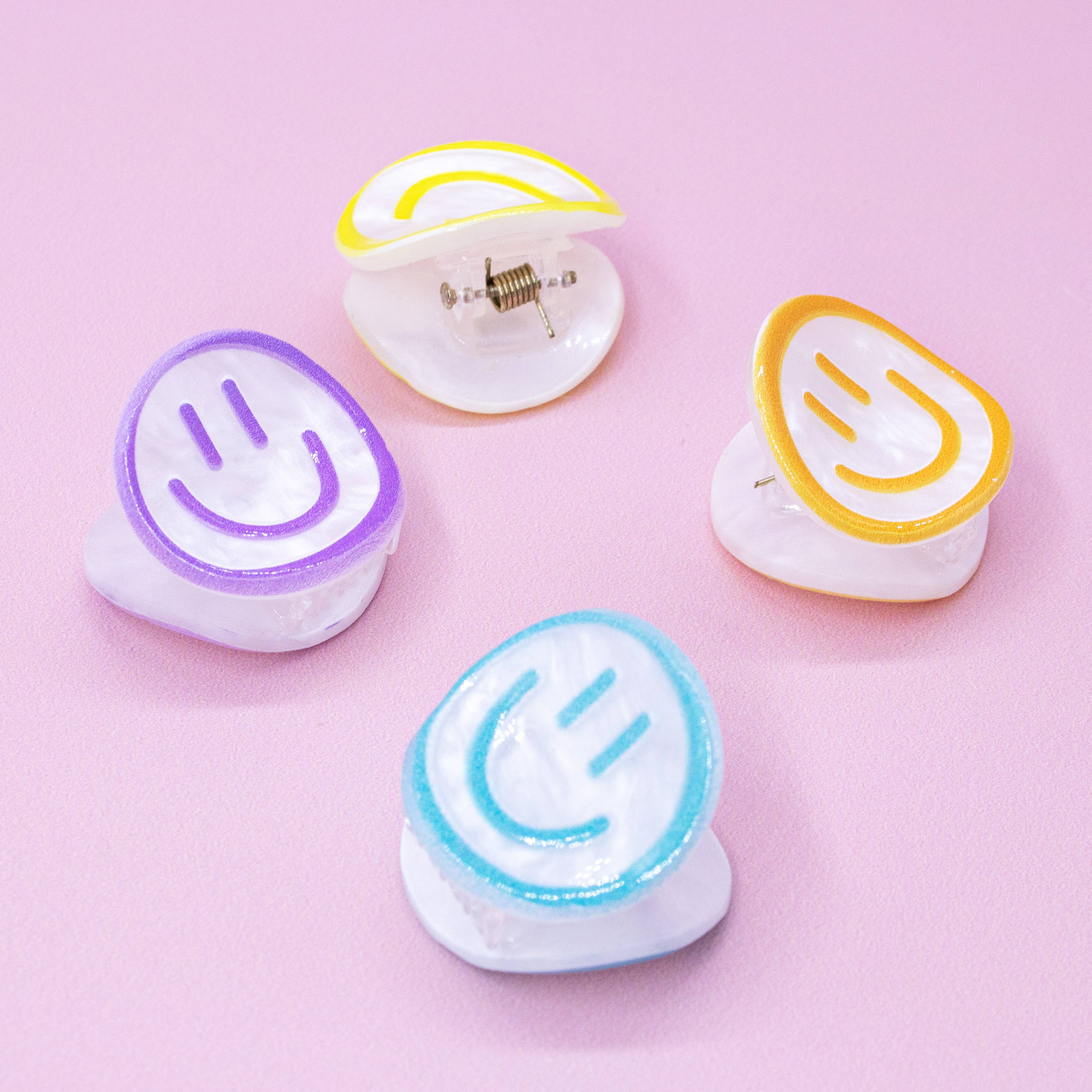 Small Emoji Smiley Face Hair Claw Clips - 4 Pack-310 Gift-Frog Sac-The Lovely Closet, Women's Fashion Boutique in Alexandria, KY
