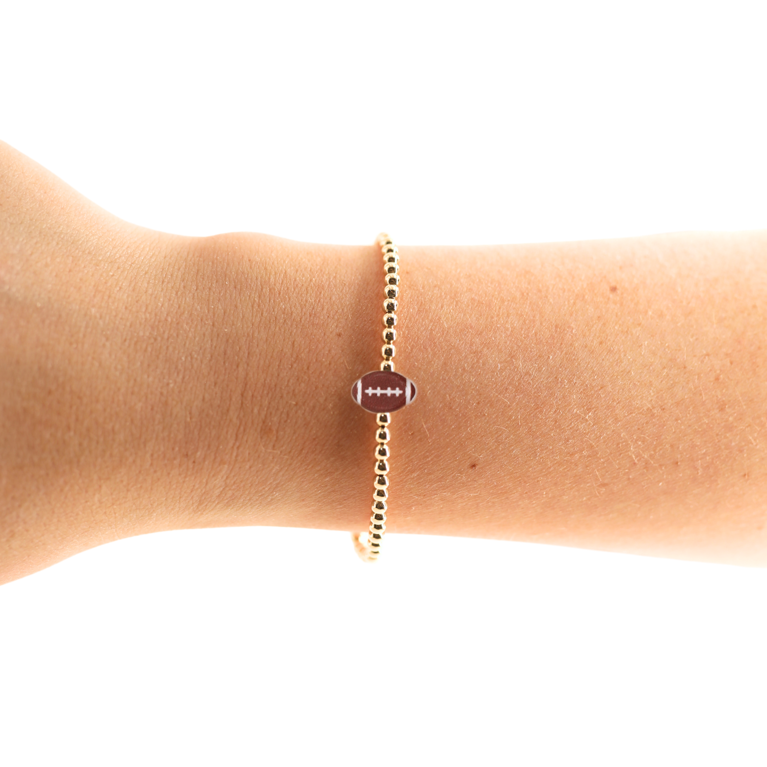 PRE-ORDER Beaded Blondes Football Bracelet on Gold Standard 6.75 inch-bracelet-Beaded Blondes-The Lovely Closet, Women's Fashion Boutique in Alexandria, KY