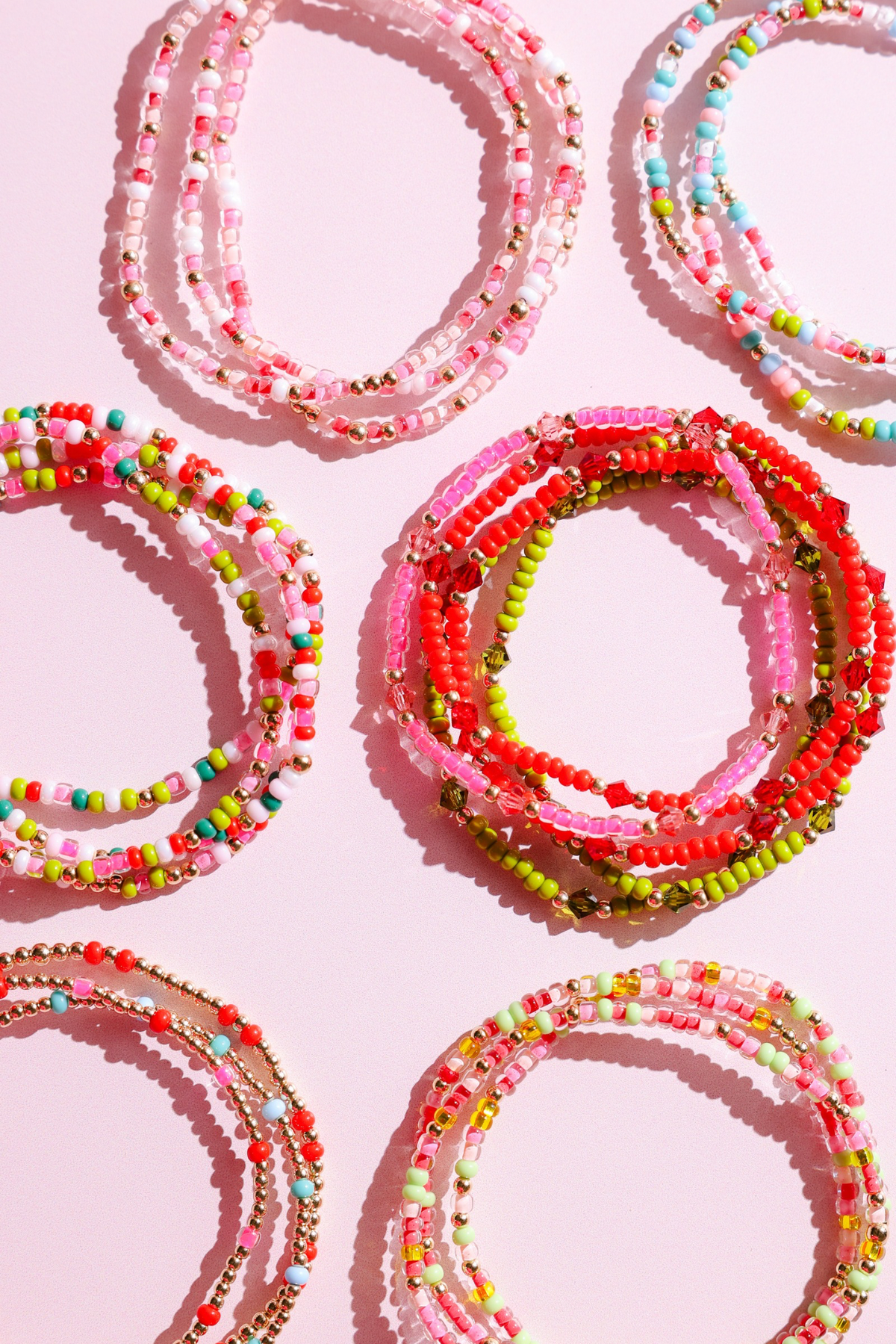 Peppermint Twist Sprinkle Bracelet: Standard 6.75 inch-bracelet-Beaded Blondes-The Lovely Closet, Women's Fashion Boutique in Alexandria, KY