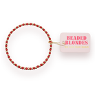 Crimson Red Demi Bracelet: Gold / Extended 7.25 inch-bracelet-Beaded Blondes-The Lovely Closet, Women's Fashion Boutique in Alexandria, KY