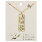 Prairie Florals White Dried Flower Bar Gold Necklace-280 Accessories-ZAD-The Lovely Closet, Women's Fashion Boutique in Alexandria, KY