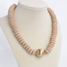 Wood Saucer Bead Necklace - Gold-250 Jewelry-PennyLine inc-The Lovely Closet, Women's Fashion Boutique in Alexandria, KY