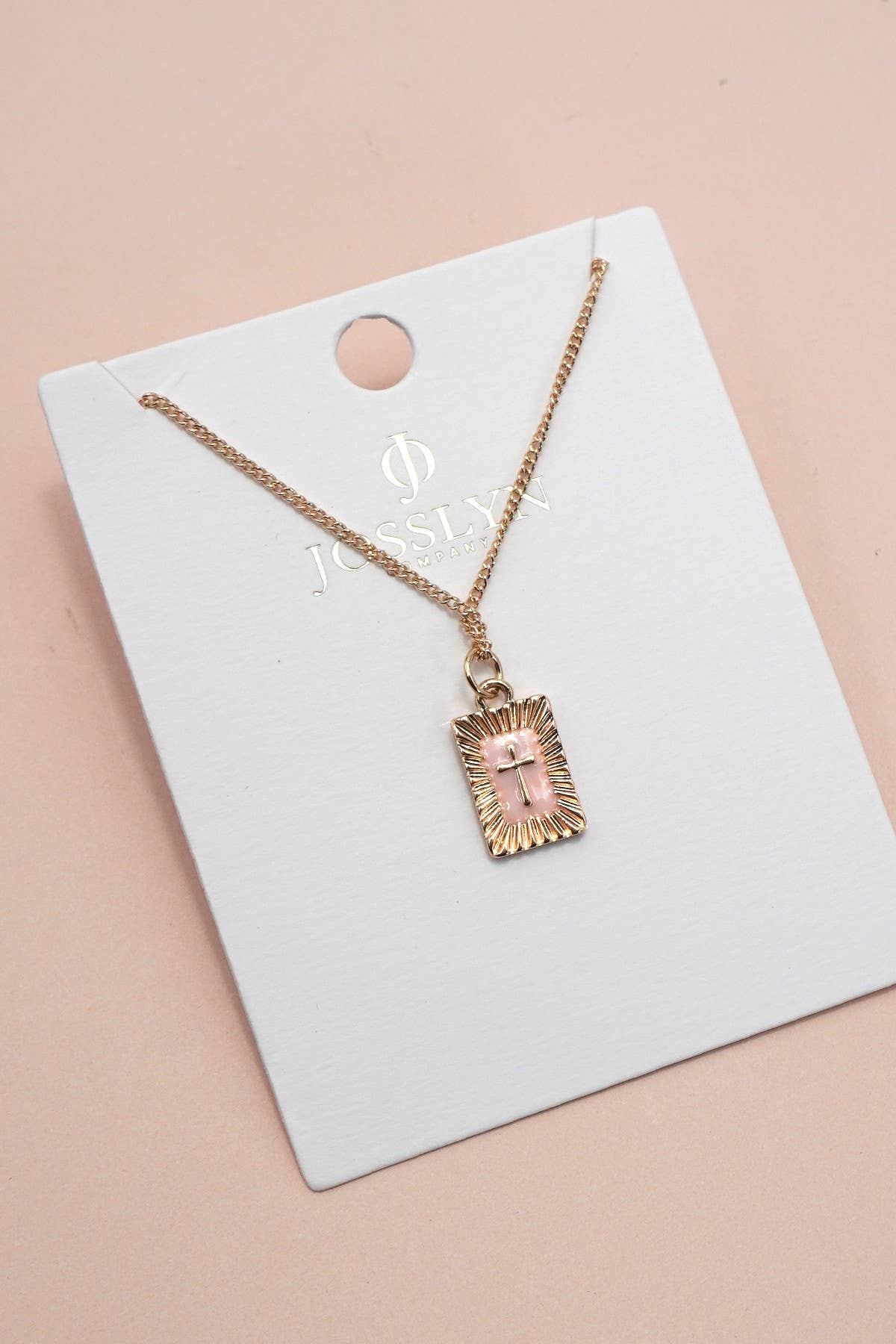 Sunburst Square Cross Pendant Necklace-280 Accessories-JOSSLYN by wall to wall-The Lovely Closet, Women's Fashion Boutique in Alexandria, KY