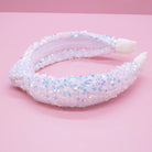 Sequin Knotted Grils Hair Band - White-360 Carolines Closet-Frog Sac-The Lovely Closet, Women's Fashion Boutique in Alexandria, KY