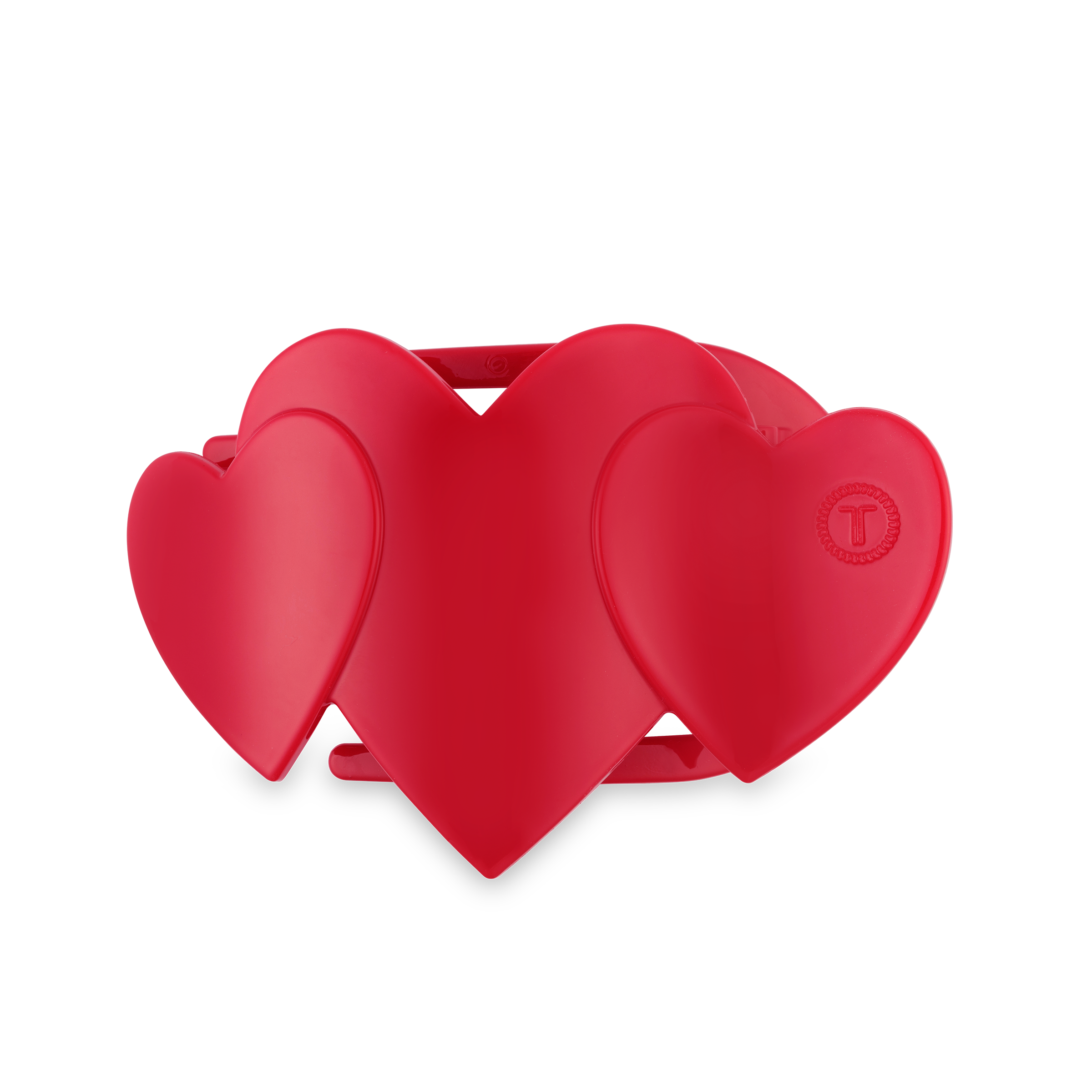 Flat Hair Clip | Medium | Red Heart to Heart-300 Headwear-TELETIES-The Lovely Closet, Women's Fashion Boutique in Alexandria, KY