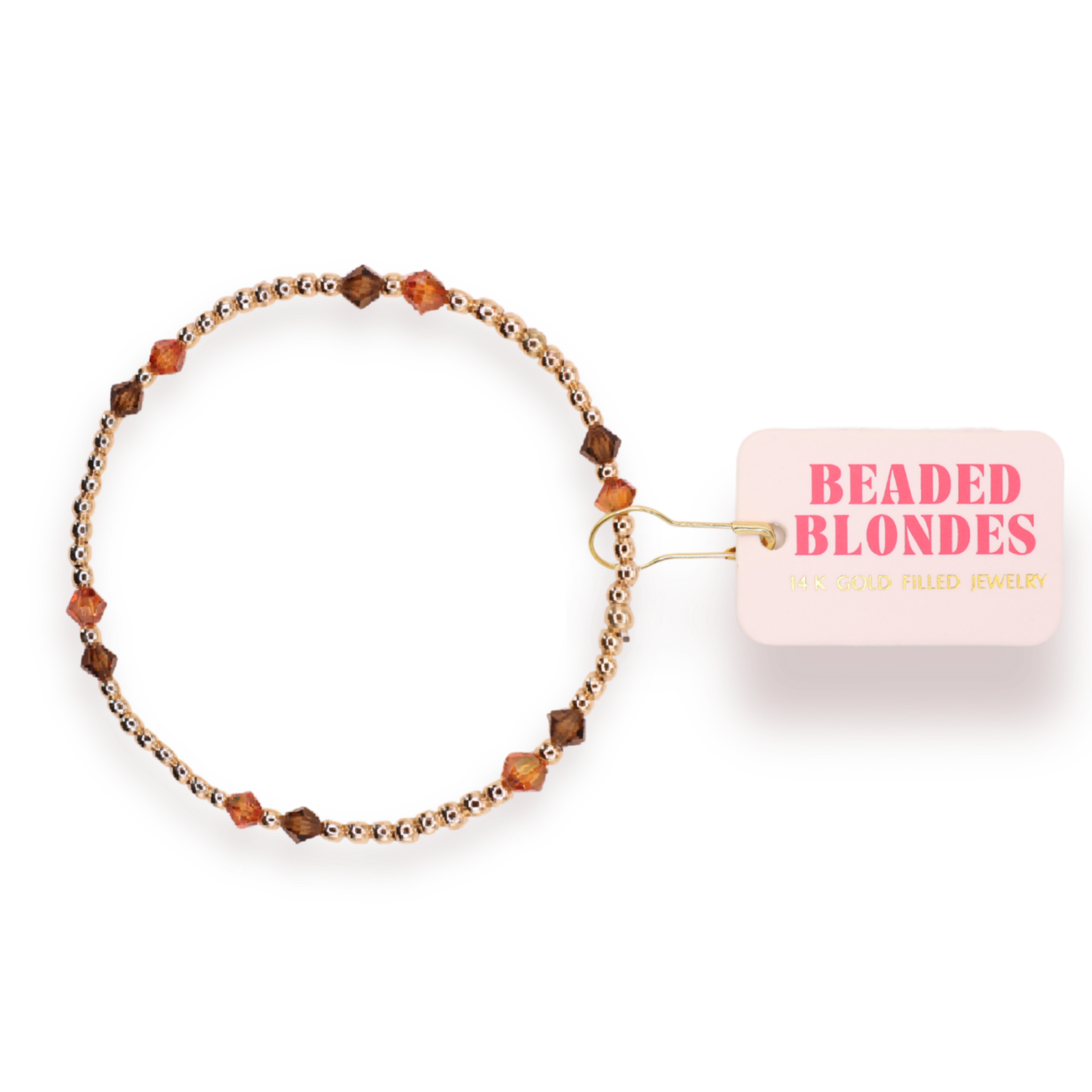 Charlotte Bracelet in Mocha and Terracotta: Extended 7.25 inch-280 Accessories-Beaded Blondes-The Lovely Closet, Women's Fashion Boutique in Alexandria, KY