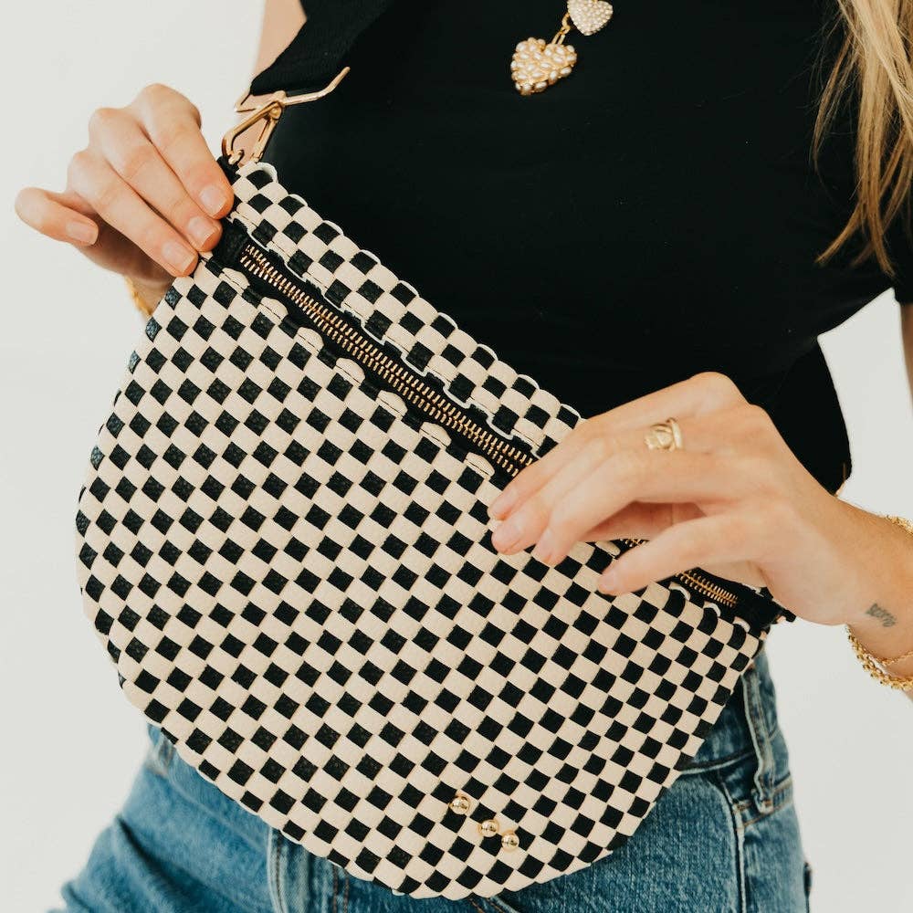 Westlyn Woven Bum Bag - Brown-290 Bag/Handbags-Pretty Simple-The Lovely Closet, Women's Fashion Boutique in Alexandria, KY
