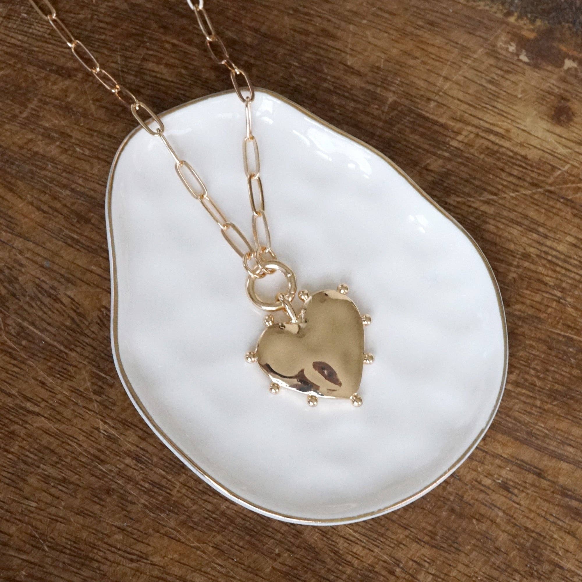 Modern Heart Necklace - Gold-250 Jewelry-PennyLine inc-The Lovely Closet, Women's Fashion Boutique in Alexandria, KY