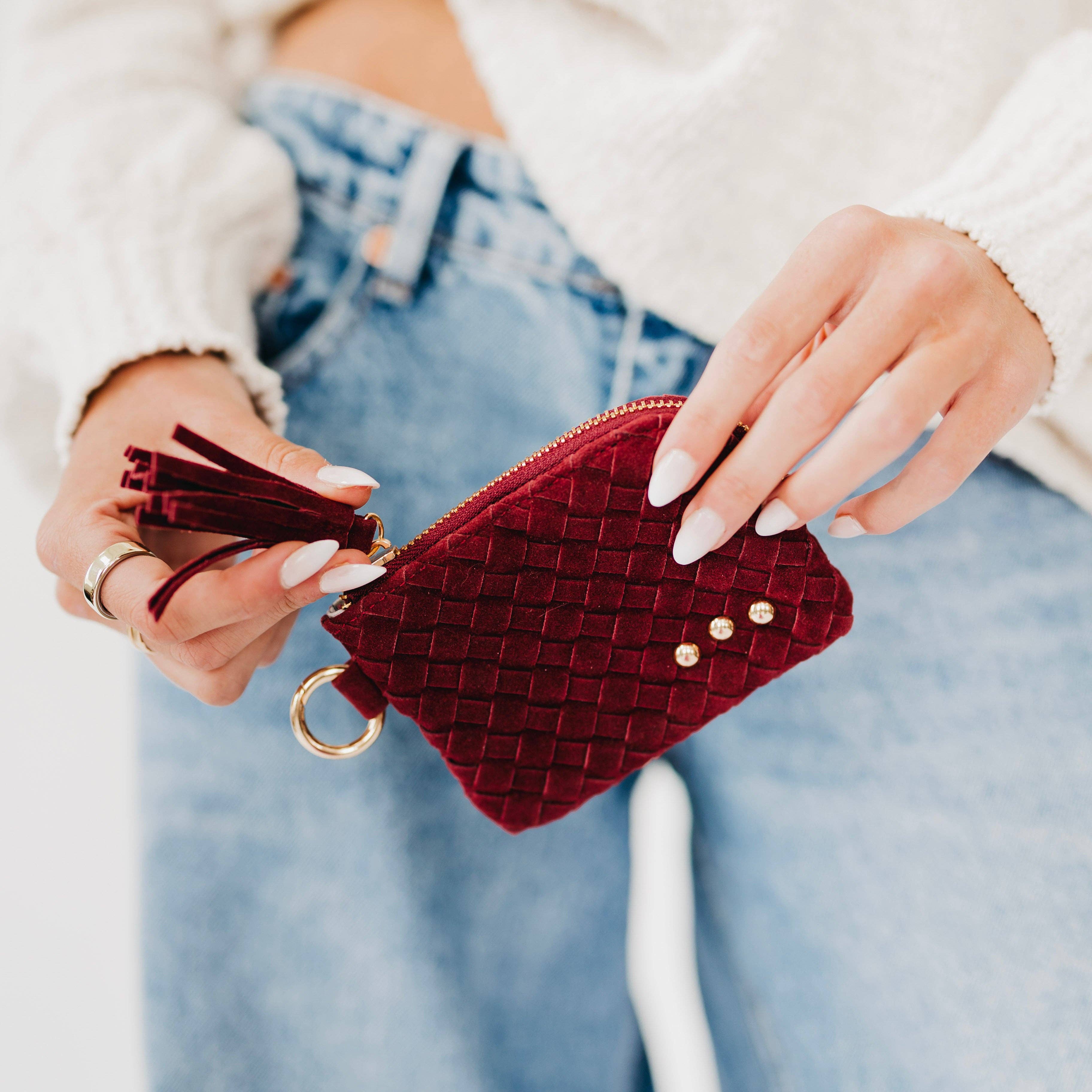 Suede Paris Card Wallet: Olive-wallet-Pretty Simple-The Lovely Closet, Women's Fashion Boutique in Alexandria, KY