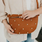 Chic Gold Studded Westlyn Bum Bag: Camel-290 Bag/Handbags-Pretty Simple-The Lovely Closet, Women's Fashion Boutique in Alexandria, KY