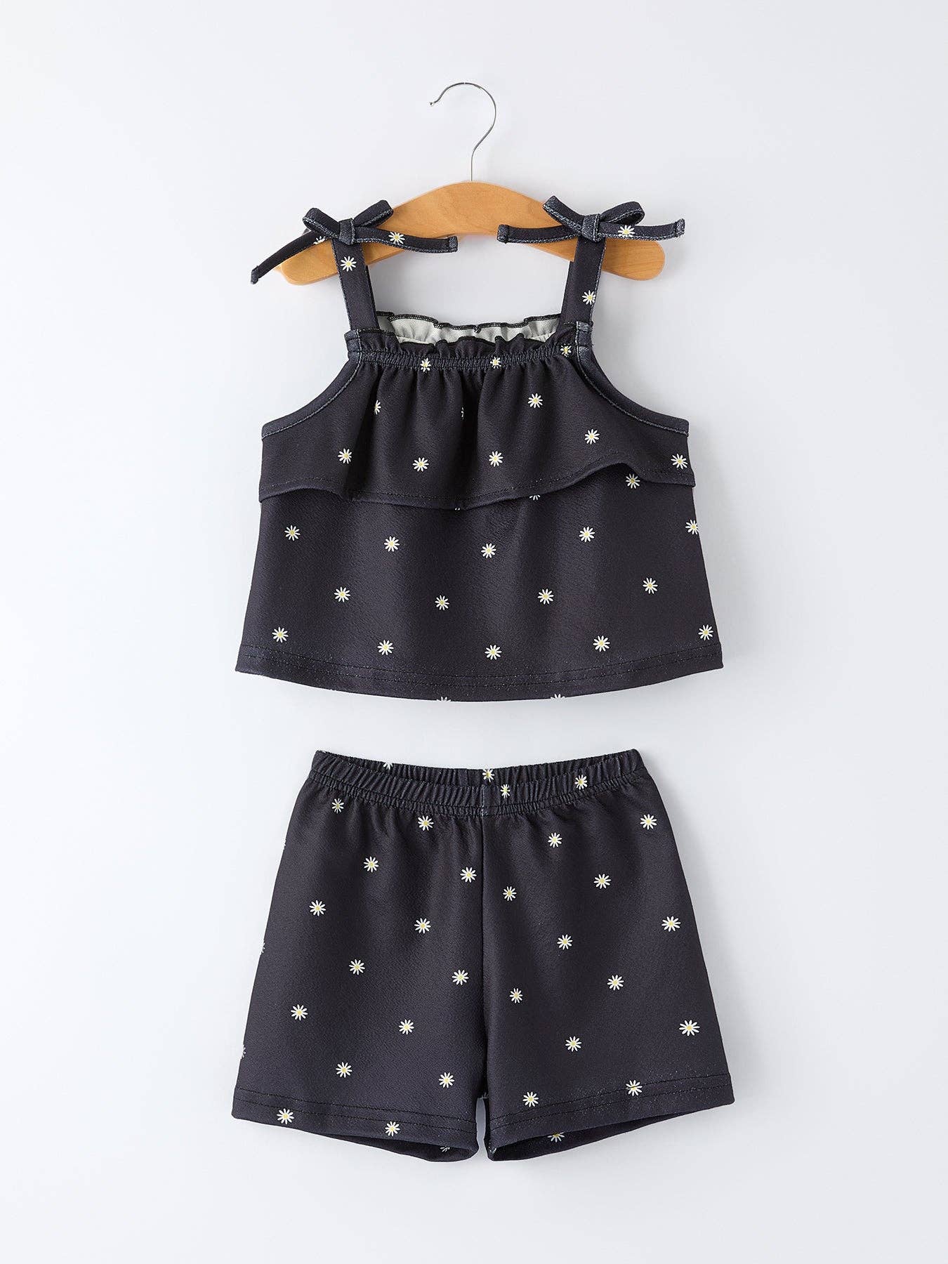 Summer Daisy Girls Bow Ruffle Set-360 Carolines Closet-Rylee Faith Designs-The Lovely Closet, Women's Fashion Boutique in Alexandria, KY