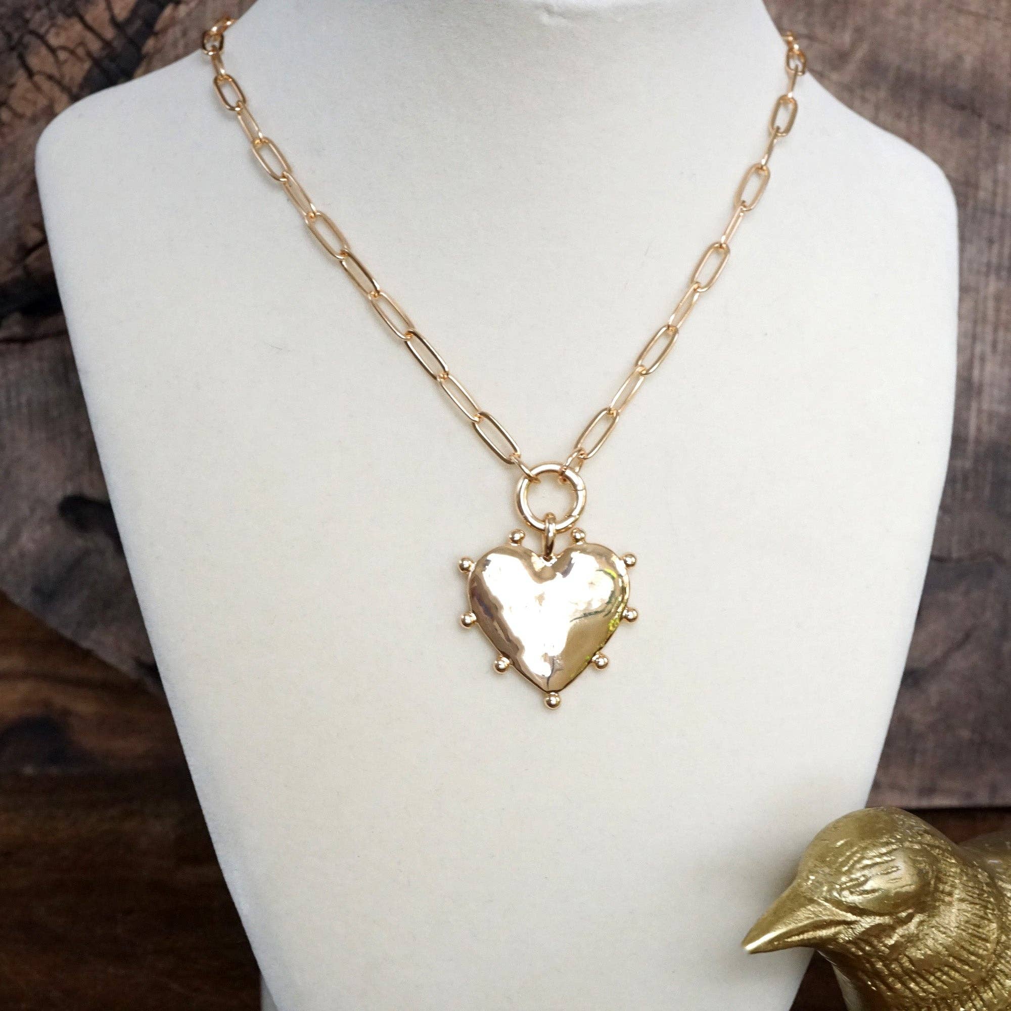 Modern Heart Necklace - Gold-250 Jewelry-PennyLine inc-The Lovely Closet, Women's Fashion Boutique in Alexandria, KY