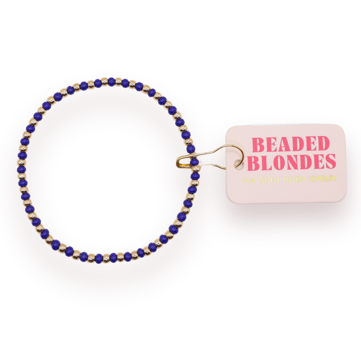 Cobalt Blue Demi Bracelet: Gold / Standard 6.75 inch-bracelet-Beaded Blondes-The Lovely Closet, Women's Fashion Boutique in Alexandria, KY