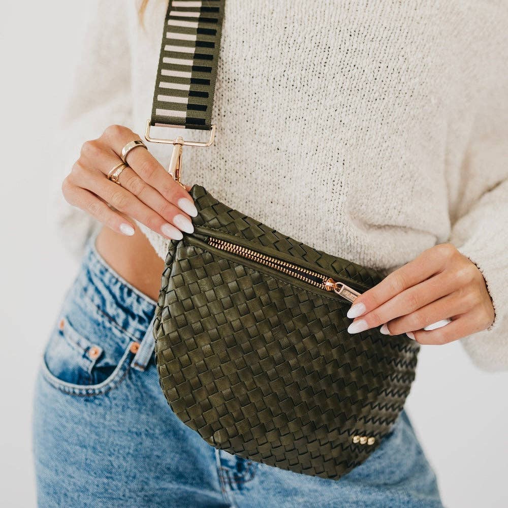 Westlyn Woven Bum Bag - Brown-290 Bag/Handbags-Pretty Simple-The Lovely Closet, Women's Fashion Boutique in Alexandria, KY