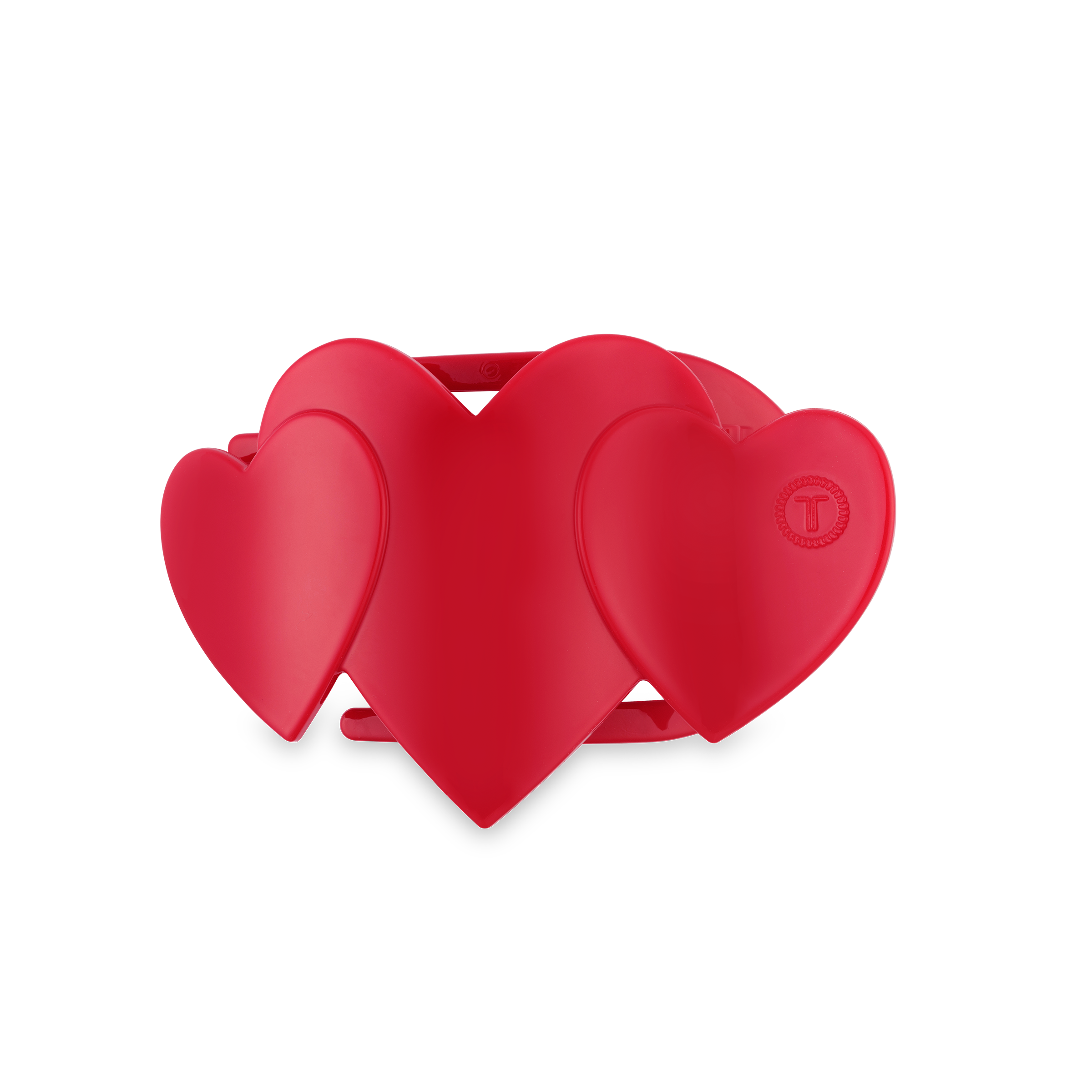 Flat Hair Clip | Small | Red Heart to Heart-300 Headwear-TELETIES-The Lovely Closet, Women's Fashion Boutique in Alexandria, KY