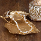 Golden Drift – Dainty Necklace with Faux Pearls and Nugget Beads-250 Jewelry-PennyLine inc-The Lovely Closet, Women's Fashion Boutique in Alexandria, KY