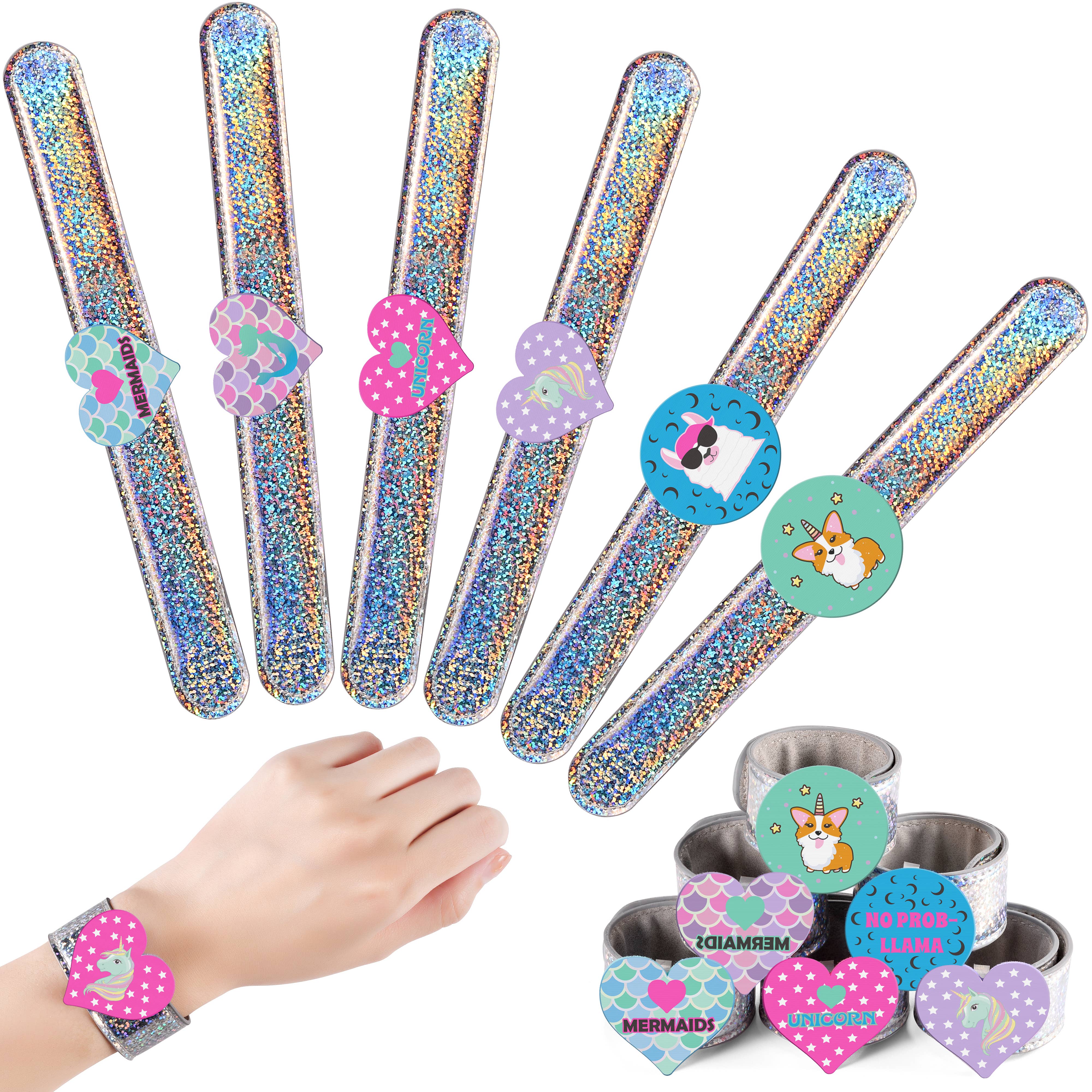 Glitter Slap Bracelet with 3D Image-Shifting Charms-310 Gift-Frog Sac-The Lovely Closet, Women's Fashion Boutique in Alexandria, KY