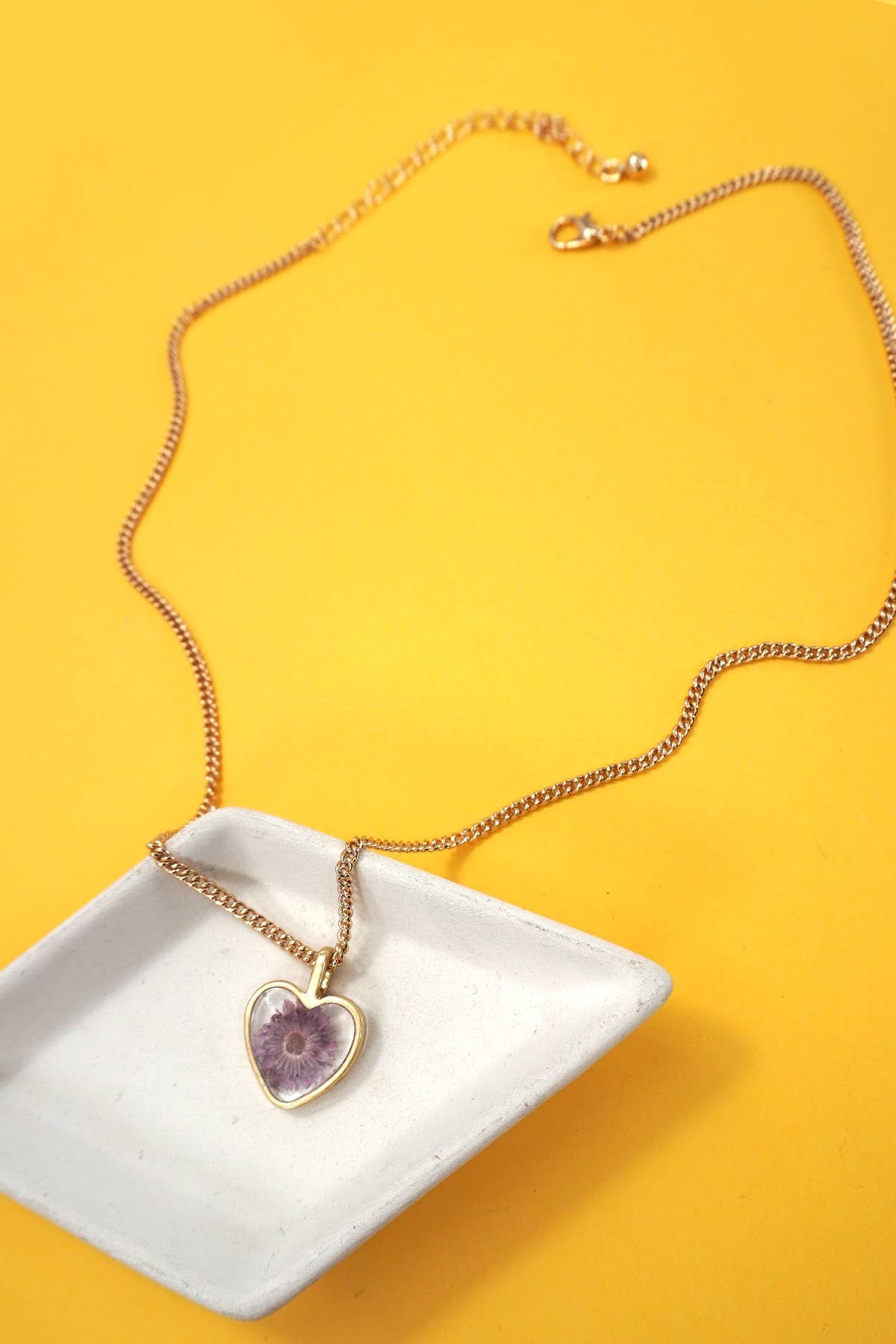 Dried Flower Heart Pendant Necklace-280 Accessories-JOSSLYN by wall to wall-The Lovely Closet, Women's Fashion Boutique in Alexandria, KY