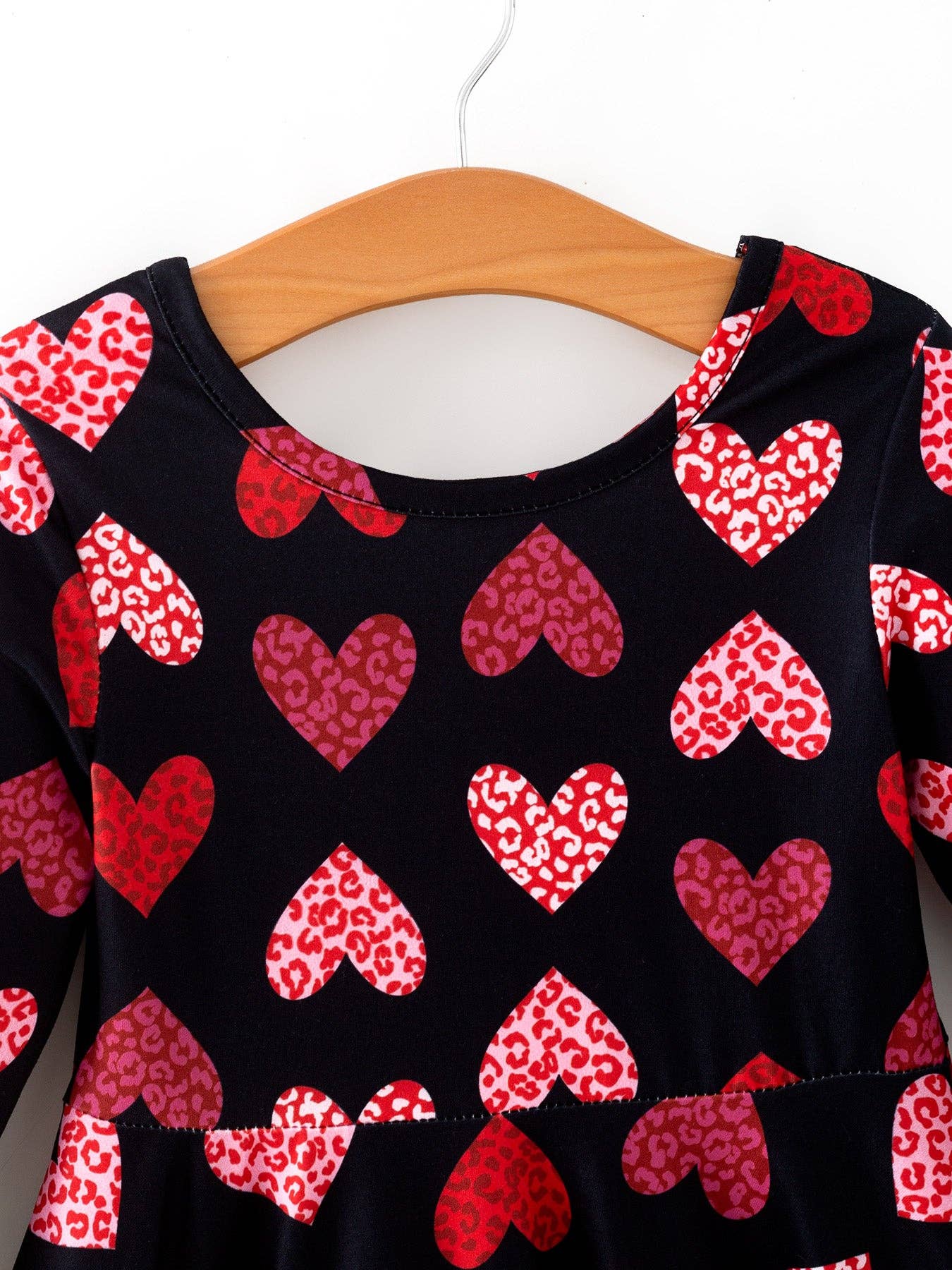 Valentine's Day Black/Leopard Heart Girls Dress-360 Carolines Closet-Rylee Faith Designs-The Lovely Closet, Women's Fashion Boutique in Alexandria, KY