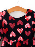 Valentine's Day Black/Leopard Heart Girls Dress-360 Carolines Closet-Rylee Faith Designs-The Lovely Closet, Women's Fashion Boutique in Alexandria, KY