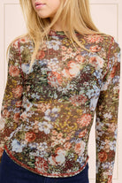 Sheer Long Sleeve Mesh Layering Top - Hazelnut-110 Long Sleeve Top-La Miel-The Lovely Closet, Women's Fashion Boutique in Alexandria, KY